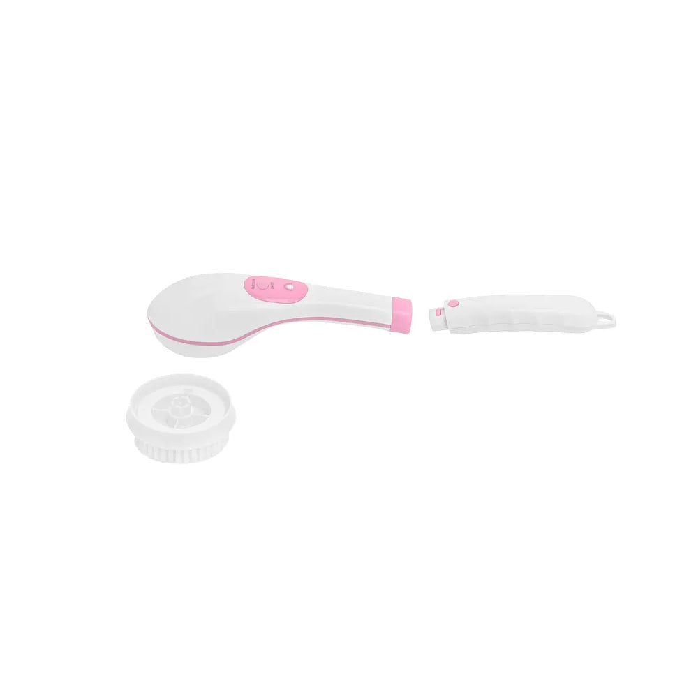 Electric Body Bath Brush Rechargeable Scrubber Shower with Long Handle for Cleanse Exfoliation -Pink