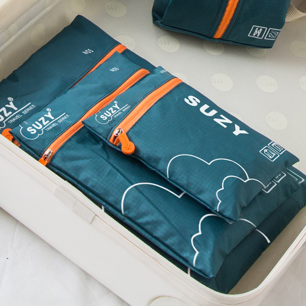 Set of 7Pcs Travel Packing Cube Pouch Clothes Storage Bags Suitcase Luggage Organizer -Green