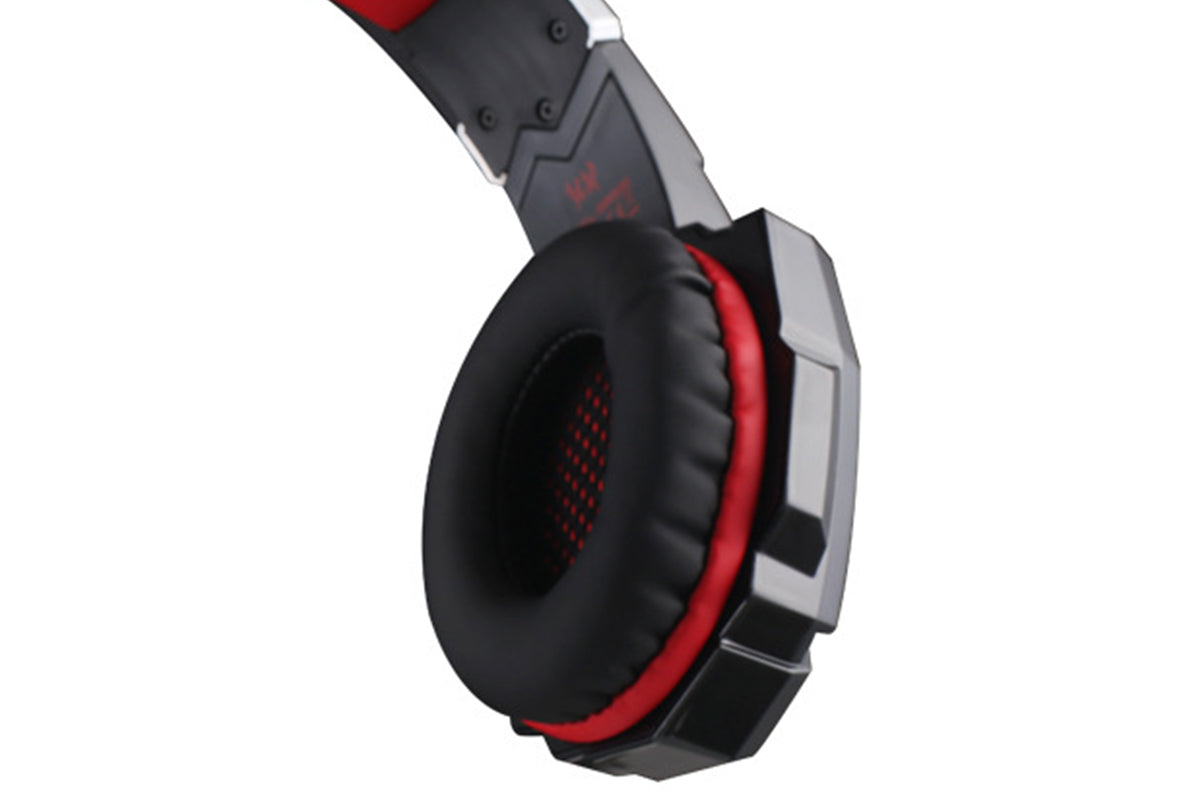 Wireless Gaming Headset Over Ear Headphones with LED Light for PC Mac Laptop Phone-Red