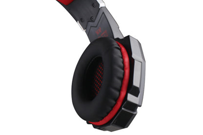 Wireless Gaming Headset Over Ear Headphones with LED Light for PC Mac Laptop Phone-Red