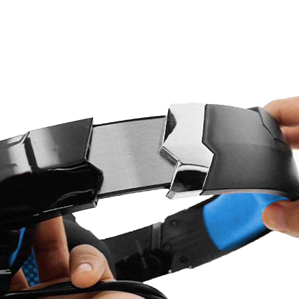 Gaming Headset Headset 3.5mm Gaming Headset MIC LED Headphones Surround for PC Mac Laptop Phone -Blue