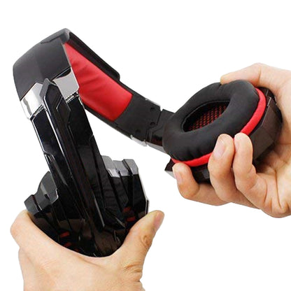 Gaming Headset Headset 3.5mm Gaming Headset MIC LED Headphones Surround for PC Mac Laptop Phone -Red