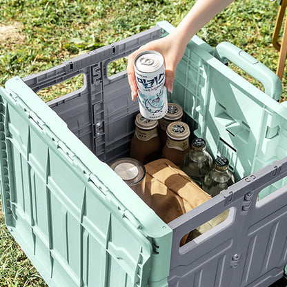 Folding Utility Cart Portable Shopping Camping Rolling Crate Handcart Telescoping Handle Green