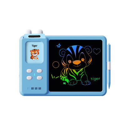 2pcs 224 Words Talking Flash Cards with LCD Writing Tablet Drawing Board Pad Toy for Kids -Blue and Pink