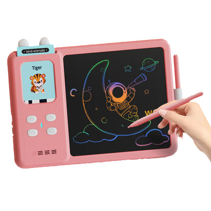 224 Words Talking Flash Cards with LCD Writing Tablet Drawing Board Pad Toy for Kids -Pink