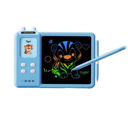 2pcs 224 Words Talking Flash Cards with LCD Writing Tablet Drawing Board Pad Toy for Kids -Blue and Pink