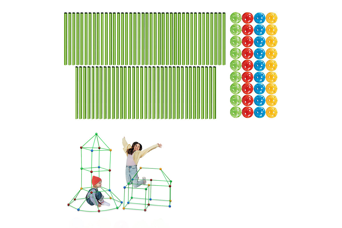 Toy 242Pcs Kids Fort Building Kit Building Toys DIY Castles Tunnels Play Tent