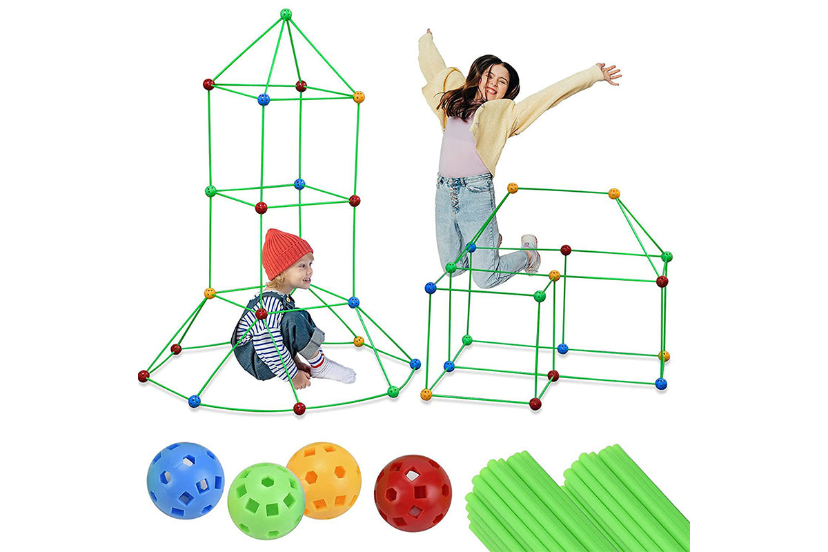 Toy 242Pcs Kids Fort Building Kit Building Toys DIY Castles Tunnels Play Tent