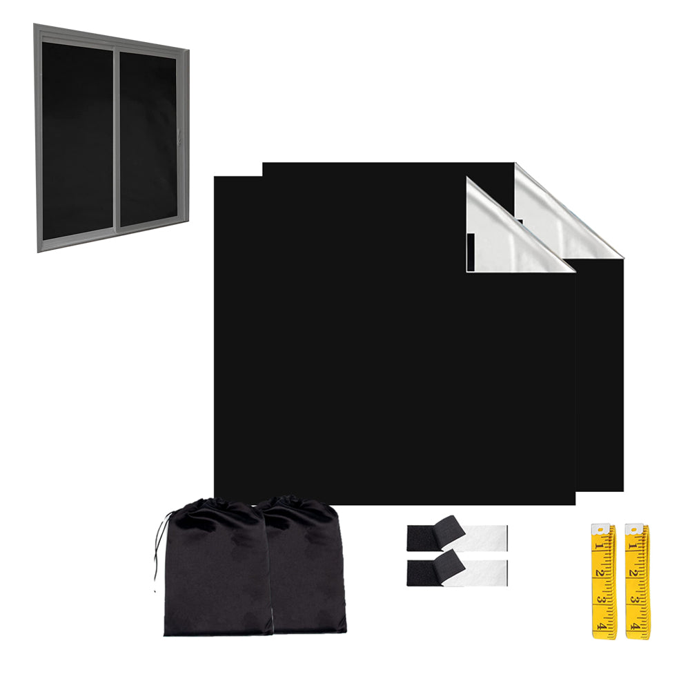 2 Pieces Portable Blackout Shades Temporary Window Curtains