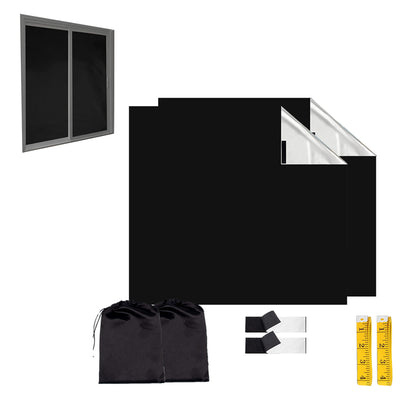 2 Pieces Portable Blackout Shades Temporary Window Curtains