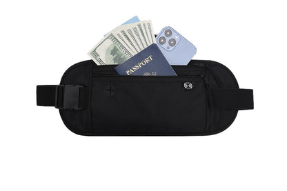 Passport Holder Secure Hidden Travel Wallet with RFID Blocking-Black
