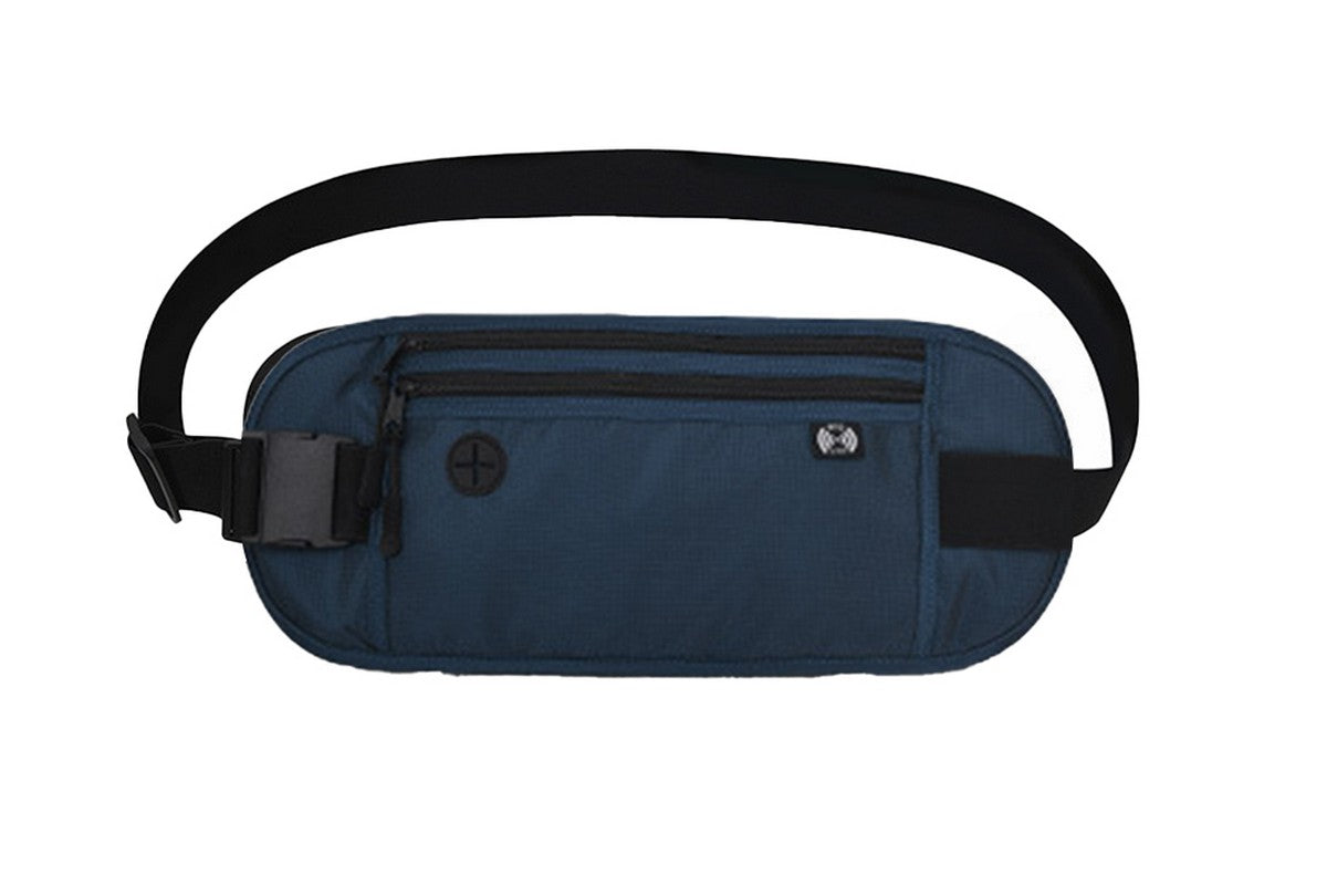 Passport Holder Secure Hidden Travel Wallet with RFID Blocking-Navy blue