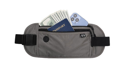 Passport Holder Secure Hidden Travel Wallet with RFID Blocking-Light grey