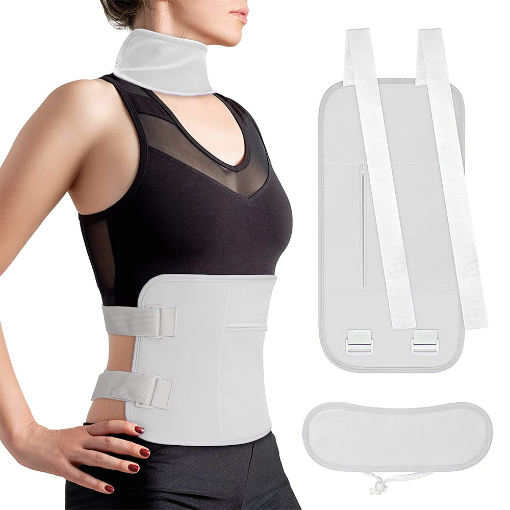 2pcs Castor Oil Pack Wrap Adjustable Comfort Sleep Fit Wrap for Waist and Neck - White