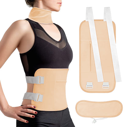 2pcs Castor Oil Pack Wrap Adjustable Comfort Sleep Fit Wrap for Waist and Neck - Cuticolour