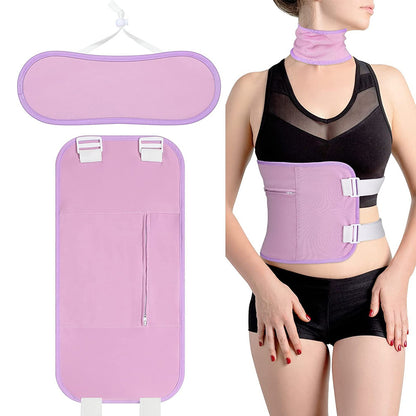 4pcs Castor Oil Pack Wrap Adjustable Comfort Sleep Fit Wrap for Waist and Neck - Purple