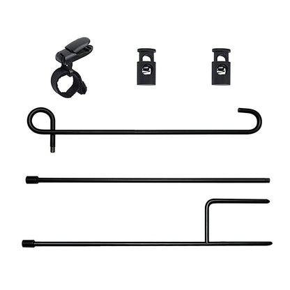 Garden Flag Stand Flag Pole Holder with Windproof Clip and Spring Stoppers
