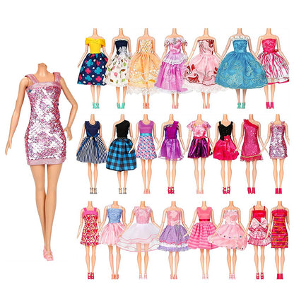50Pcs Doll Clothes and Accessories Set DIY Dollhouse Toy Accessories Random Color Christmas Birthday Gift for Girls