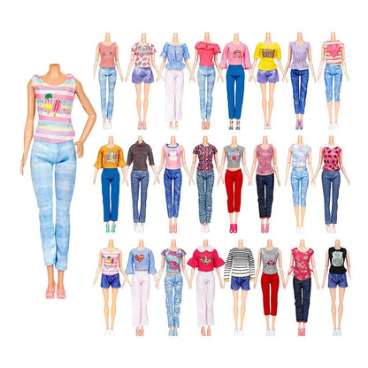 50Pcs Doll Clothes and Accessories Set DIY Dollhouse Toy Accessories Random Color Christmas Birthday Gift for Girls