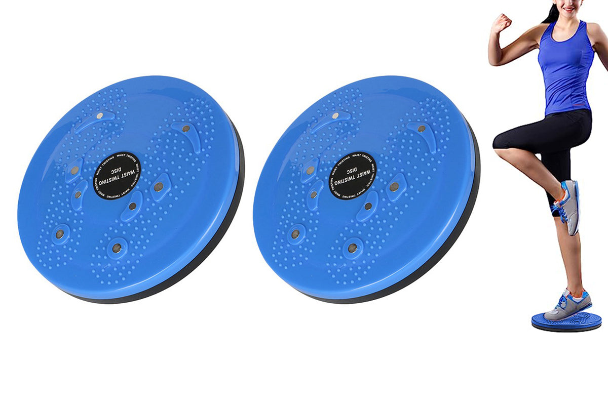 2pcs Waist Plate Torsion Board Foot Massage Disc Balance Exercise Twister-Blue