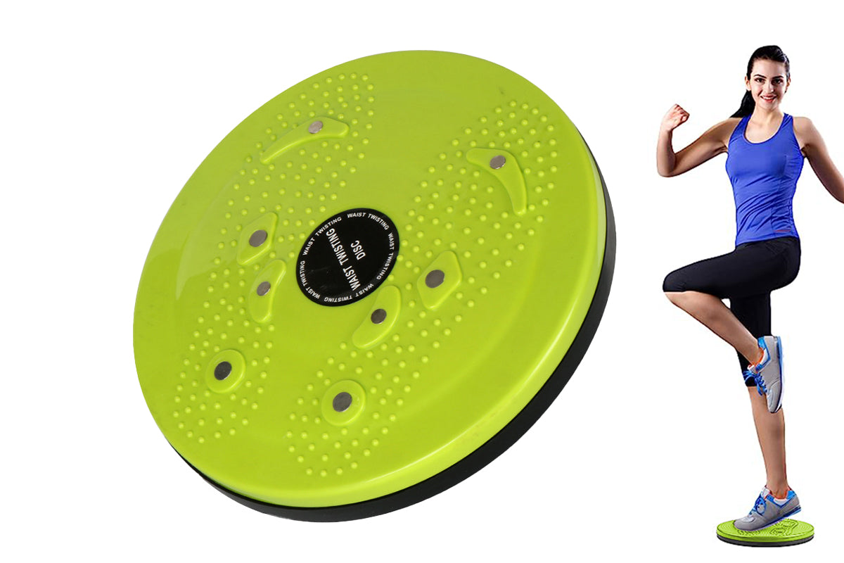 2pcs Waist Plate Torsion Board Foot Massage Disc Balance Exercise Twister-Green