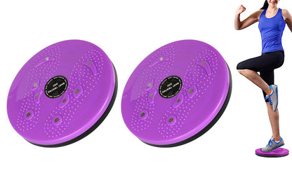 2pcs Waist Plate Torsion Board Foot Massage Disc Balance Exercise Twister-Purple