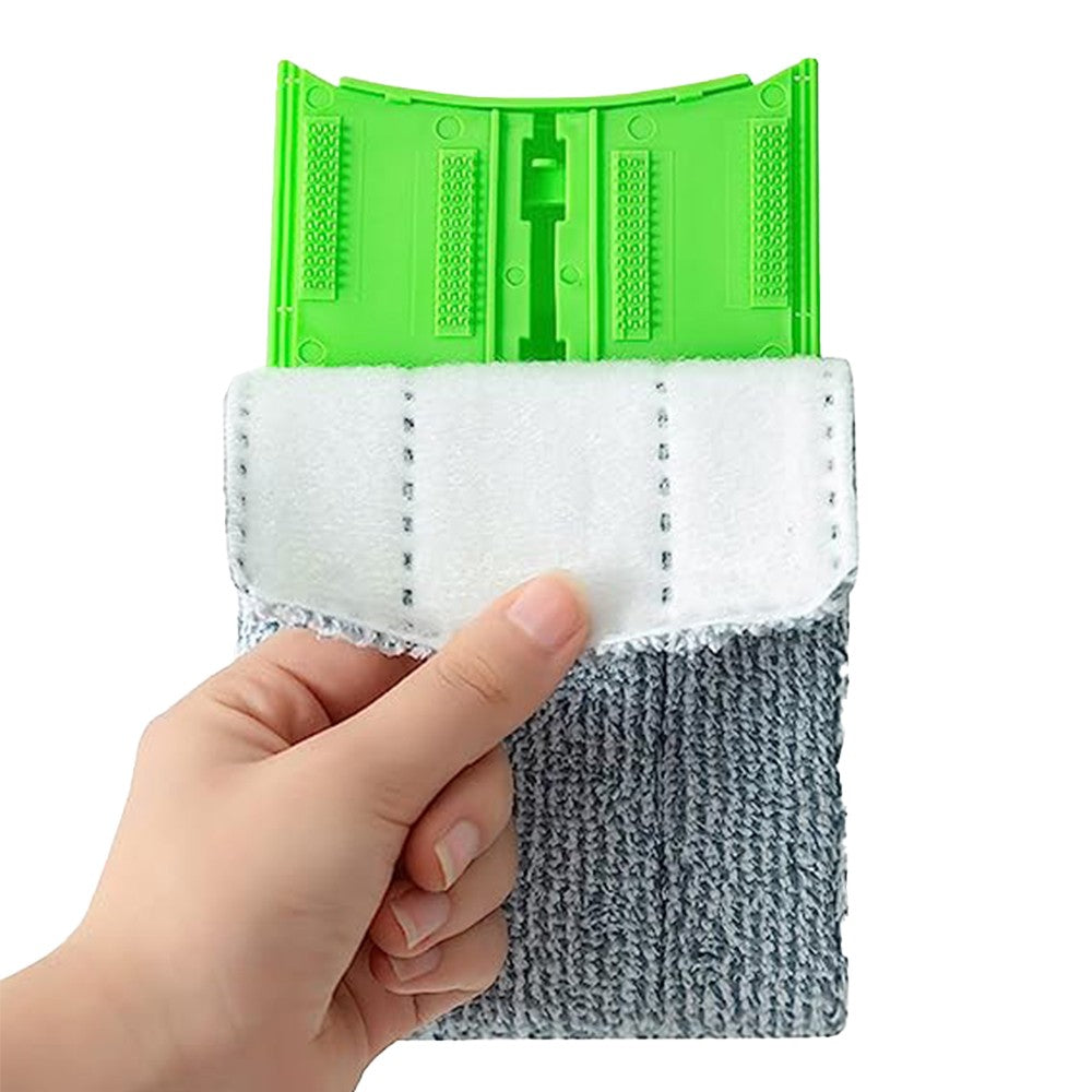 2Pcs 2-in1 Foldable Window Glass Cleaning Brushes Green