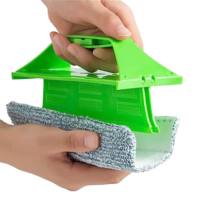 2Pcs 2-in1 Foldable Window Glass Cleaning Brushes Green