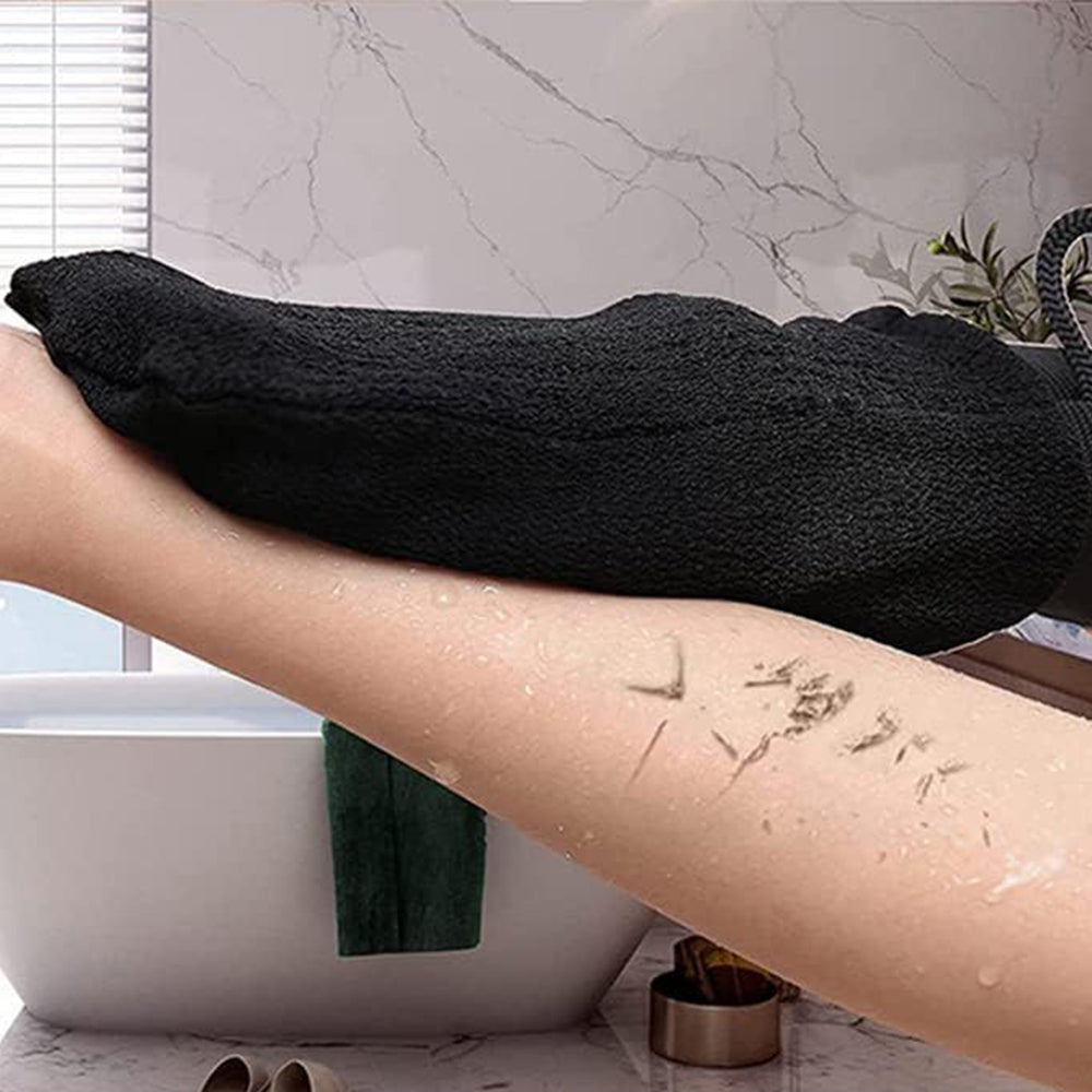 Pair of Double-side Bath Shower Glove Exfoliating Scrub Dead Skin Removal Mitten