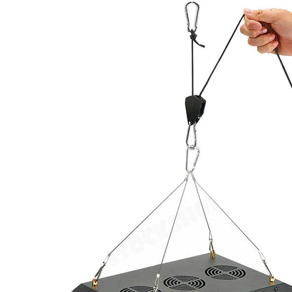 2Pcs Adjustable Heavy Duty Rope Hanger Ratchet Hanger for Gardening Grow Light Plant Fan Filter Tent