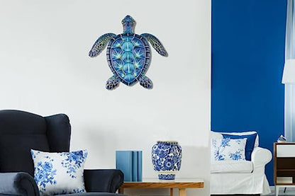 Metal Sea Turtle Wall Decor Sea Turtle Wall Art Decor for Home-Blue