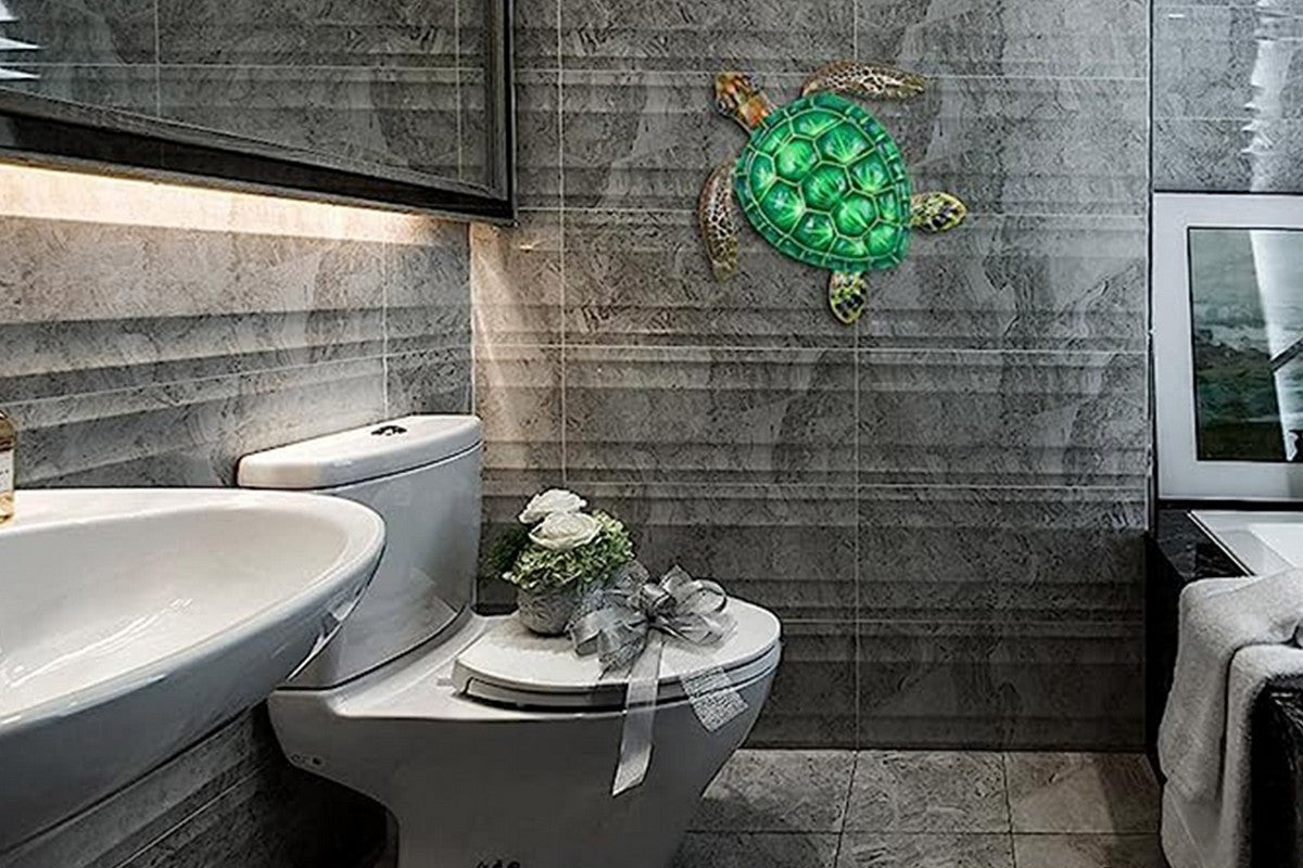 Metal Sea Turtle Wall Decor Sea Turtle Wall Art Decor for Home-Green