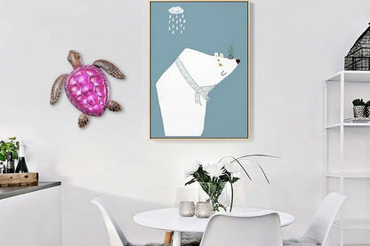 Metal Sea Turtle Wall Decor Sea Turtle Wall Art Decor for Home-Red