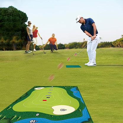 Chipping Golf Game Mat Golf Training Mat Indoor Outdoor Play Equipment for Kids and Adults