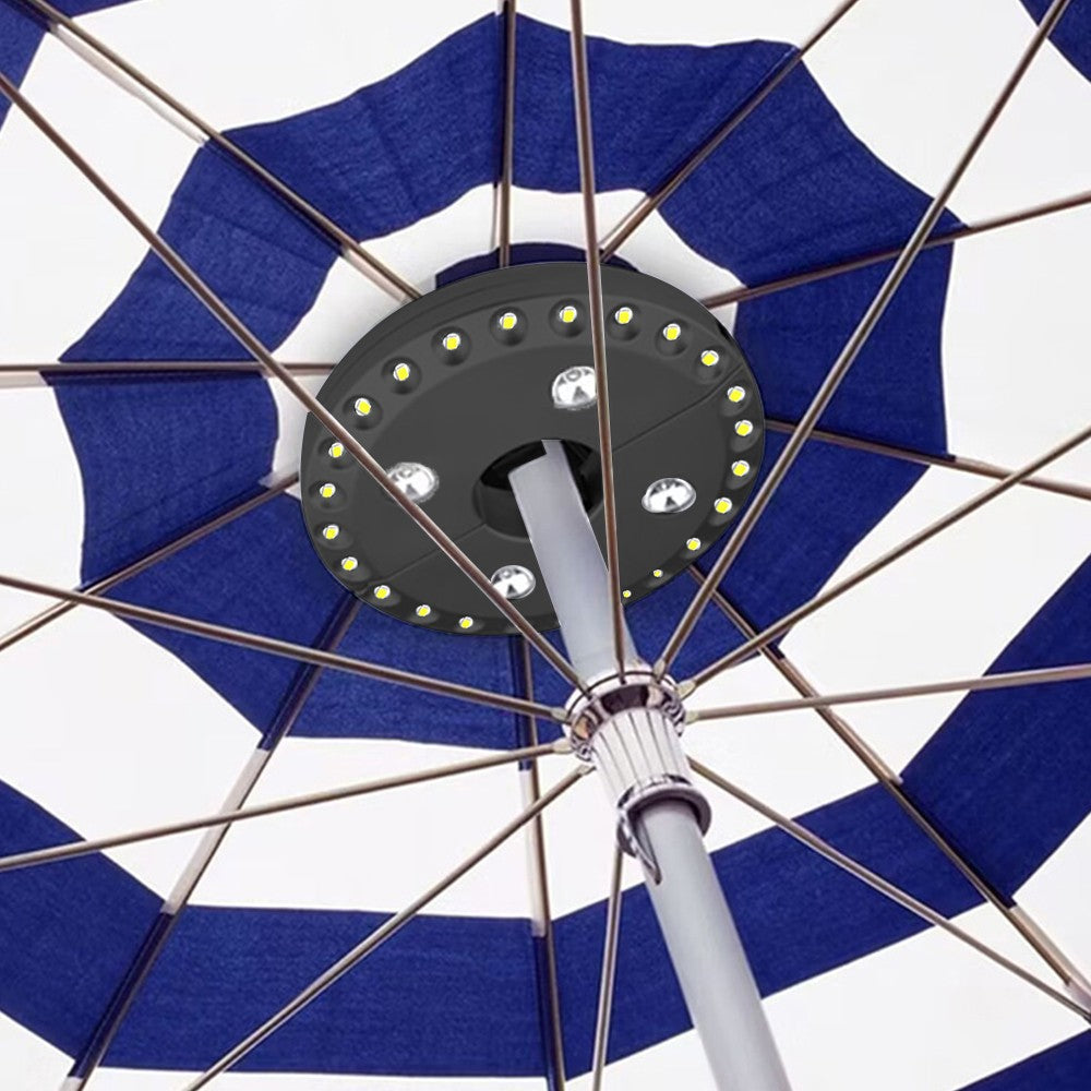 Cordless Patio Umbrella Light 3 Brightness Modes Umbrella Pole Light for Camping Tent Outdoor Use