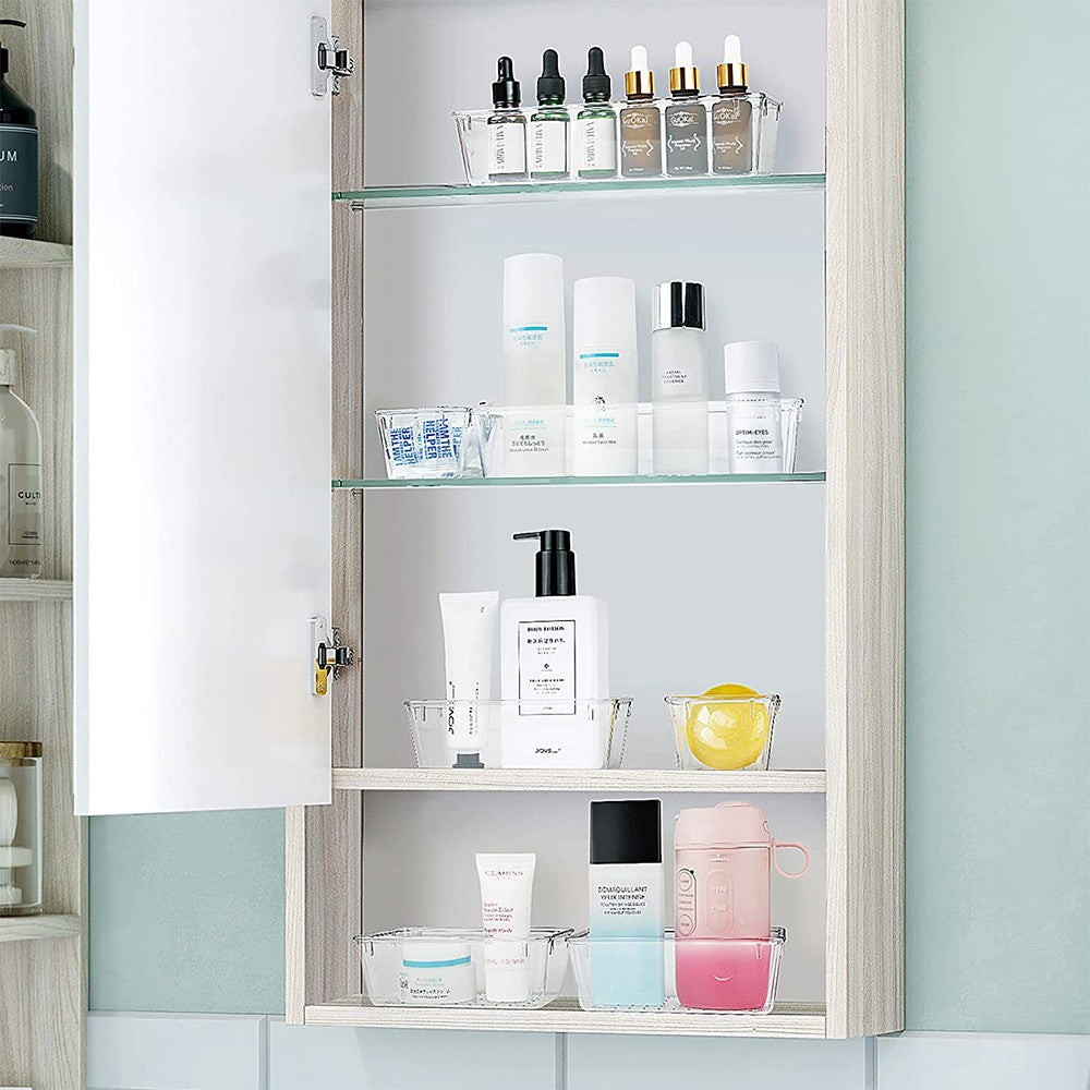 25 Pcs Clear Plastic Drawer Organizers Set Versatile Drawer Organizer Trays for Bathroom Vanity