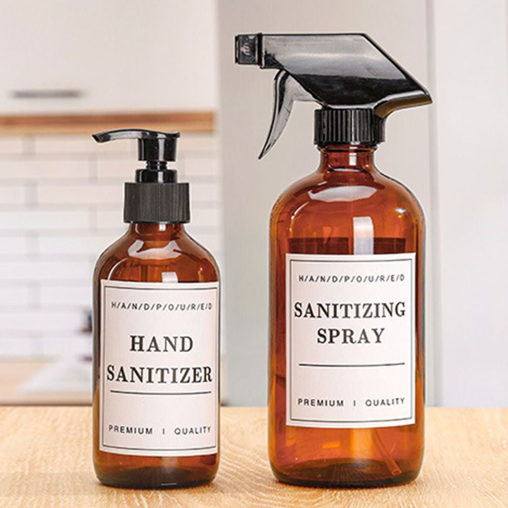 24Pcs Bathroom Label Stickers Waterproof Label for Glass Plastic Bottles White