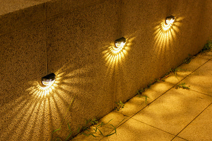 8pcs Solar Fence Post Lights Wall Mount Decorative Deck Lighting-Warm white