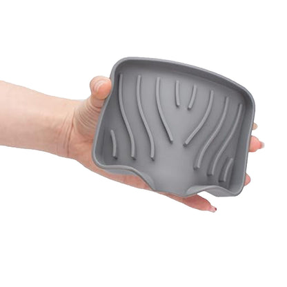 3Pcs Silicone Soap Dish Holder Self Draining Non-slip Soap Trays Gray