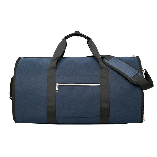 Carry on Garment Bag Travel Overnight Duffel Bag Suit Bag with Shoe Compartment Blue