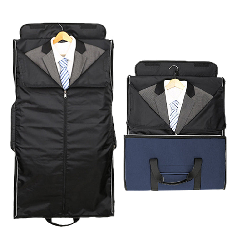 Carry on Garment Bag Travel Overnight Duffel Bag Suit Bag with Shoe Compartment Blue