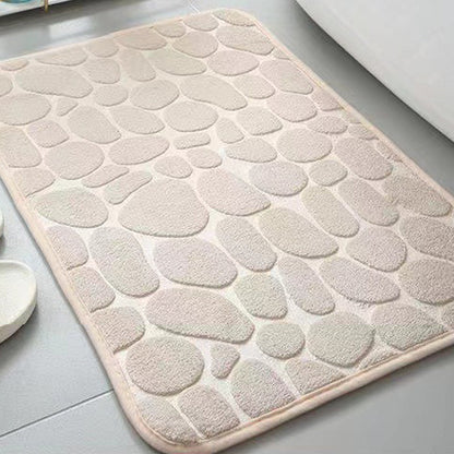 Cobblestone Bath Mat Anti-Slip Bathroom Door Mat Floor Mat Camel