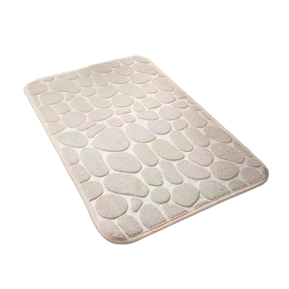 Cobblestone Bath Mat Anti-Slip Bathroom Door Mat Floor Mat Camel