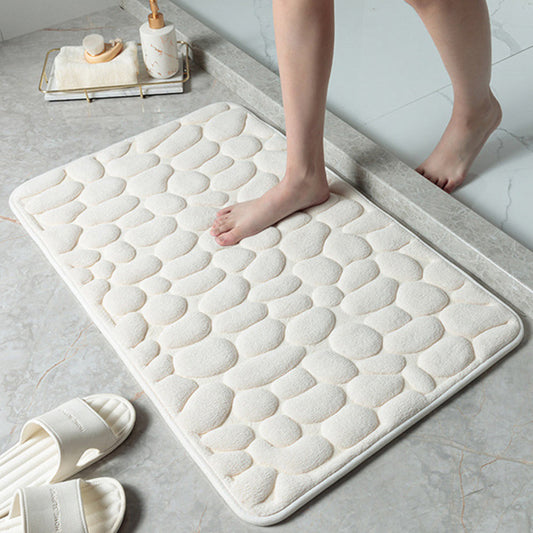 Cobblestone Bath Mat Anti-Slip Bathroom Door Mat Floor Mat White