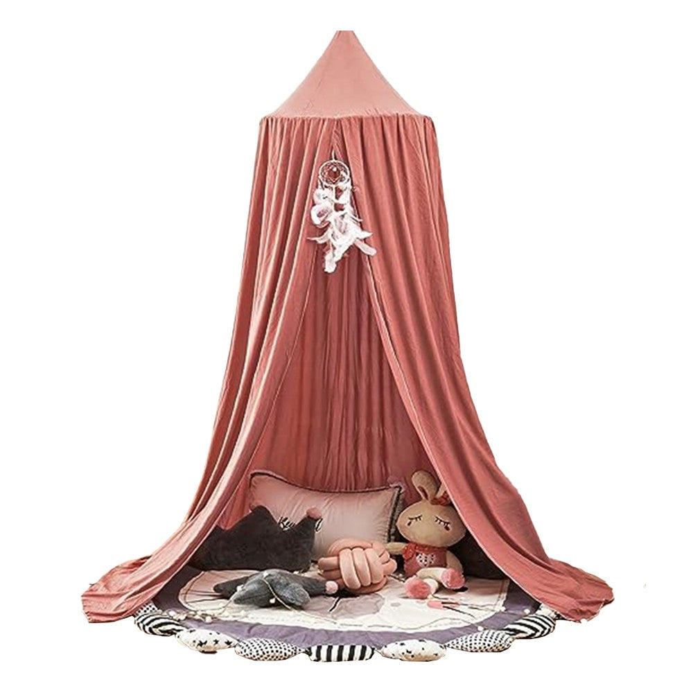 Dome Bed Canopy Hanging Canopy Dreamy Decor Frills Bed Canopy for Kids Room Red