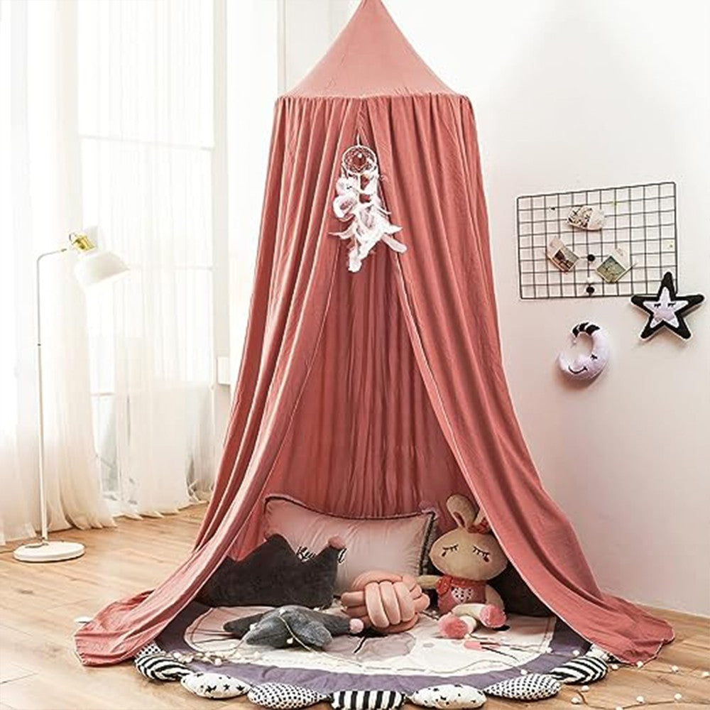 Dome Bed Canopy Hanging Canopy Dreamy Decor Frills Bed Canopy for Kids Room Red
