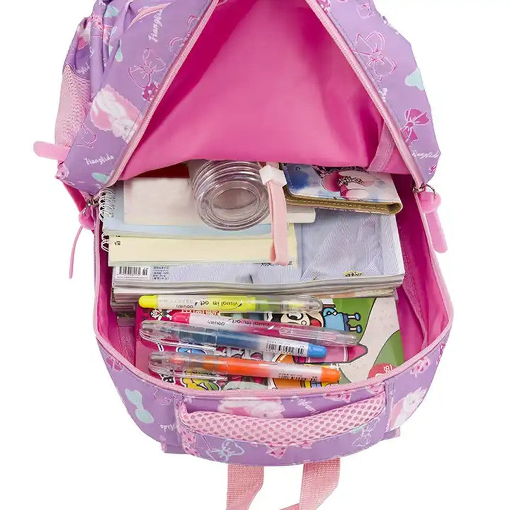 3pcs Set Kids School Bag Children Travel Backpack Purple