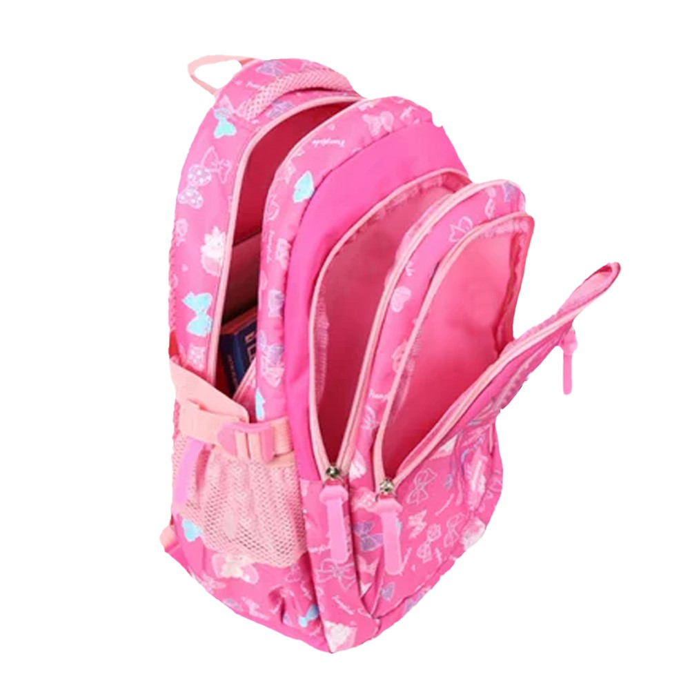 3pcs Set Kids School Bag Children Travel Backpack Rose Red