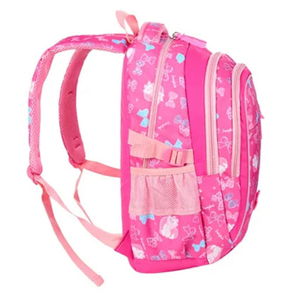 3pcs Set Kids School Bag Children Travel Backpack Rose Red