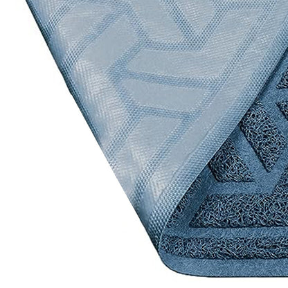PVC Water-resistant Cat Litter Mat Multi-Use Non-Slip Cat Litter Trapping Mat Blue